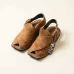 Brown Leather Gol T Charsadda Chappals-Smart Zalmi